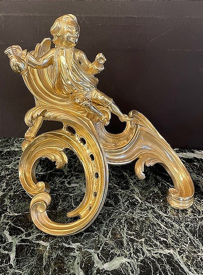 Gilt Bronze Andirons-photo-3