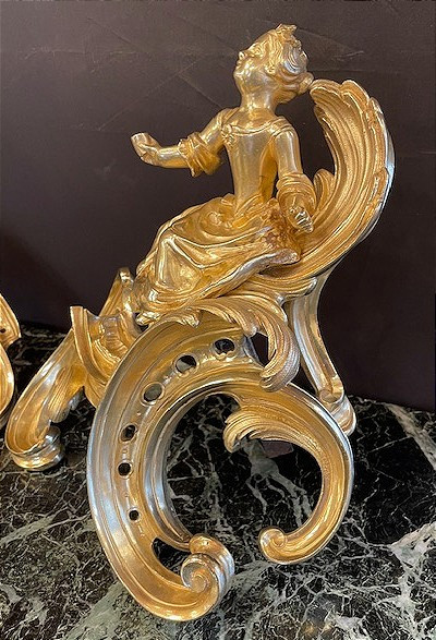 Gilt Bronze Andirons-photo-4