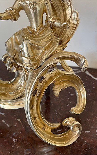 Gilt Bronze Andirons-photo-2