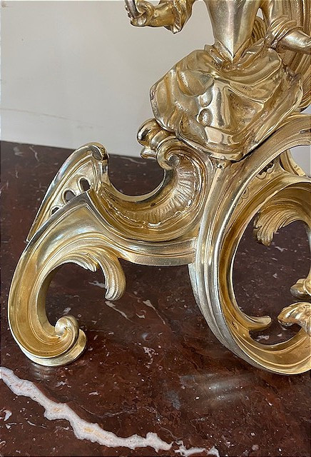 Gilt Bronze Andirons-photo-3