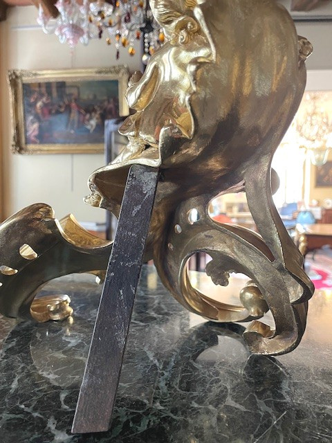 Gilt Bronze Andirons-photo-4