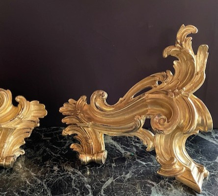 chenets bronze doré-photo-2