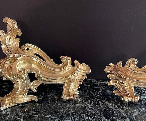 chenets bronze doré-photo-3