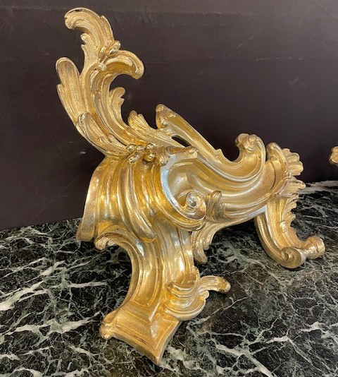 chenets bronze doré-photo-4