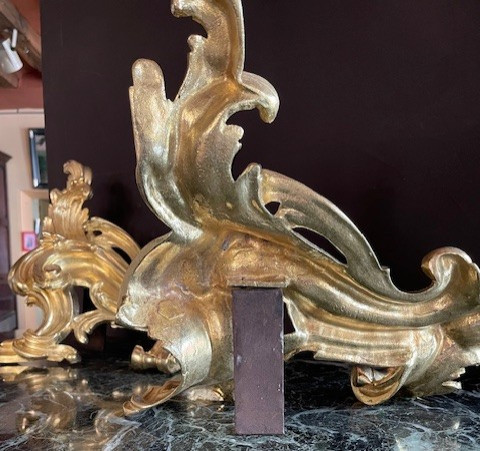 chenets bronze doré-photo-3