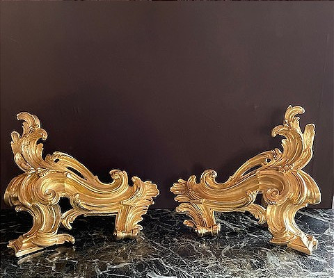 chenets bronze doré