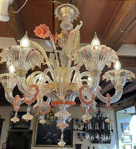 Venetian Chandelier In Murano Glass