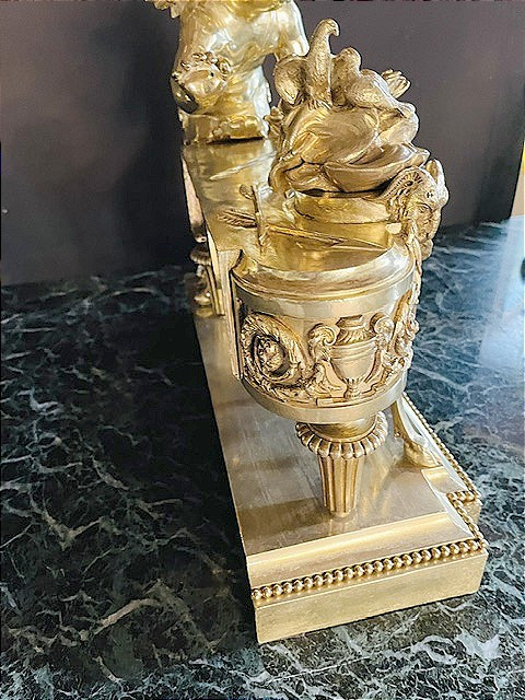  tète de chenet en bronze doré-photo-3