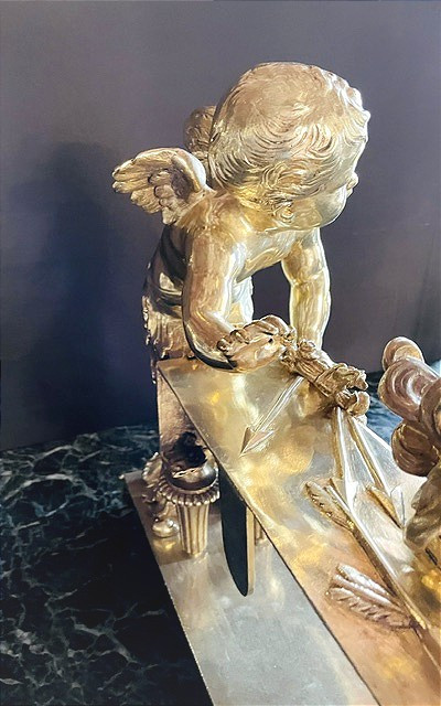  tète de chenet en bronze doré-photo-4