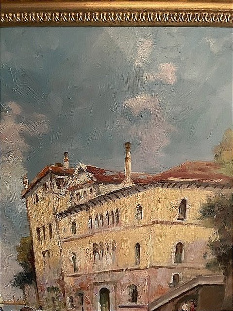 Tableau huile sur panneau de Venise-photo-2