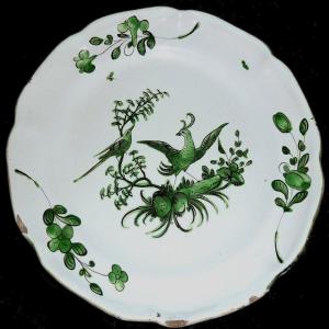 Moustiers Ferrat 1770/1790 Oiseaux En Camaïeux  Vert;