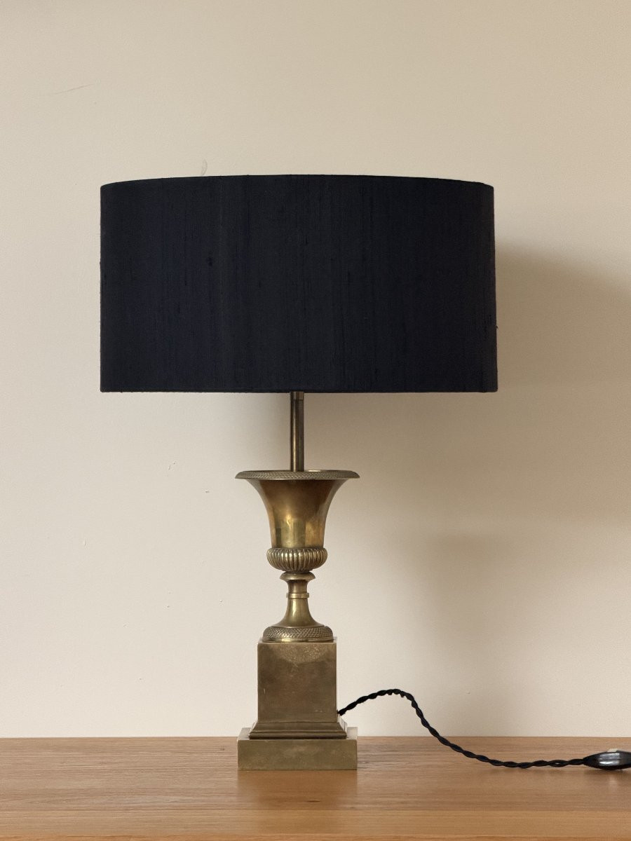 Lampe Maison Charles vase Médicis vintage en bronze doré -photo-3