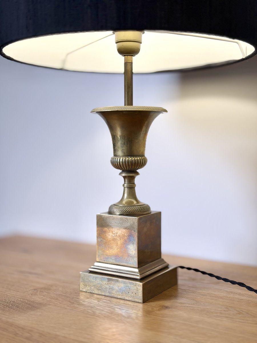 Lampe Maison Charles vase Médicis vintage en bronze doré -photo-5