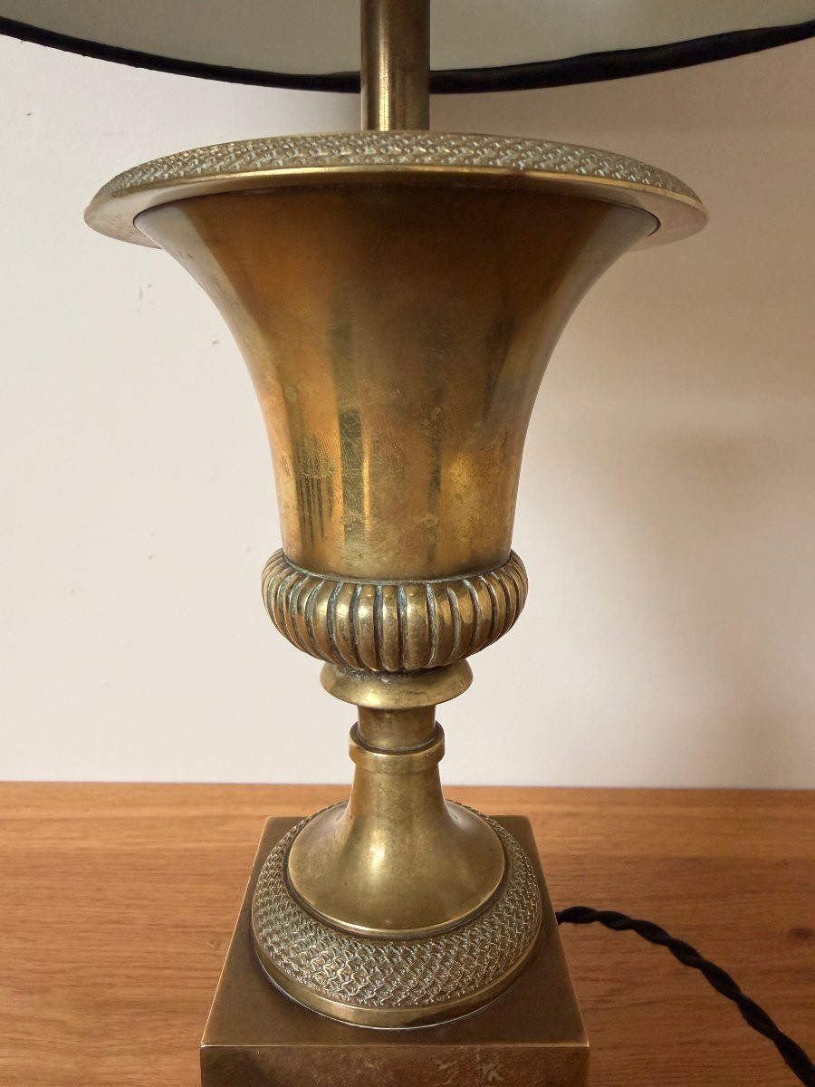 Lampe Maison Charles vase Médicis vintage en bronze doré -photo-6