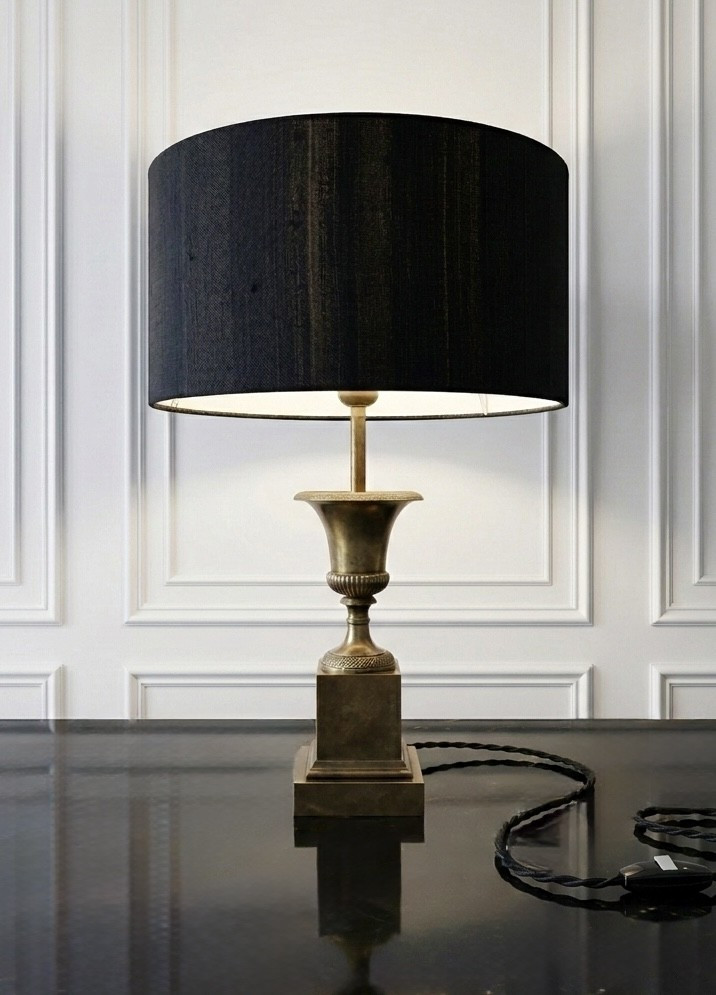 Lampe Maison Charles vase Médicis vintage en bronze doré 