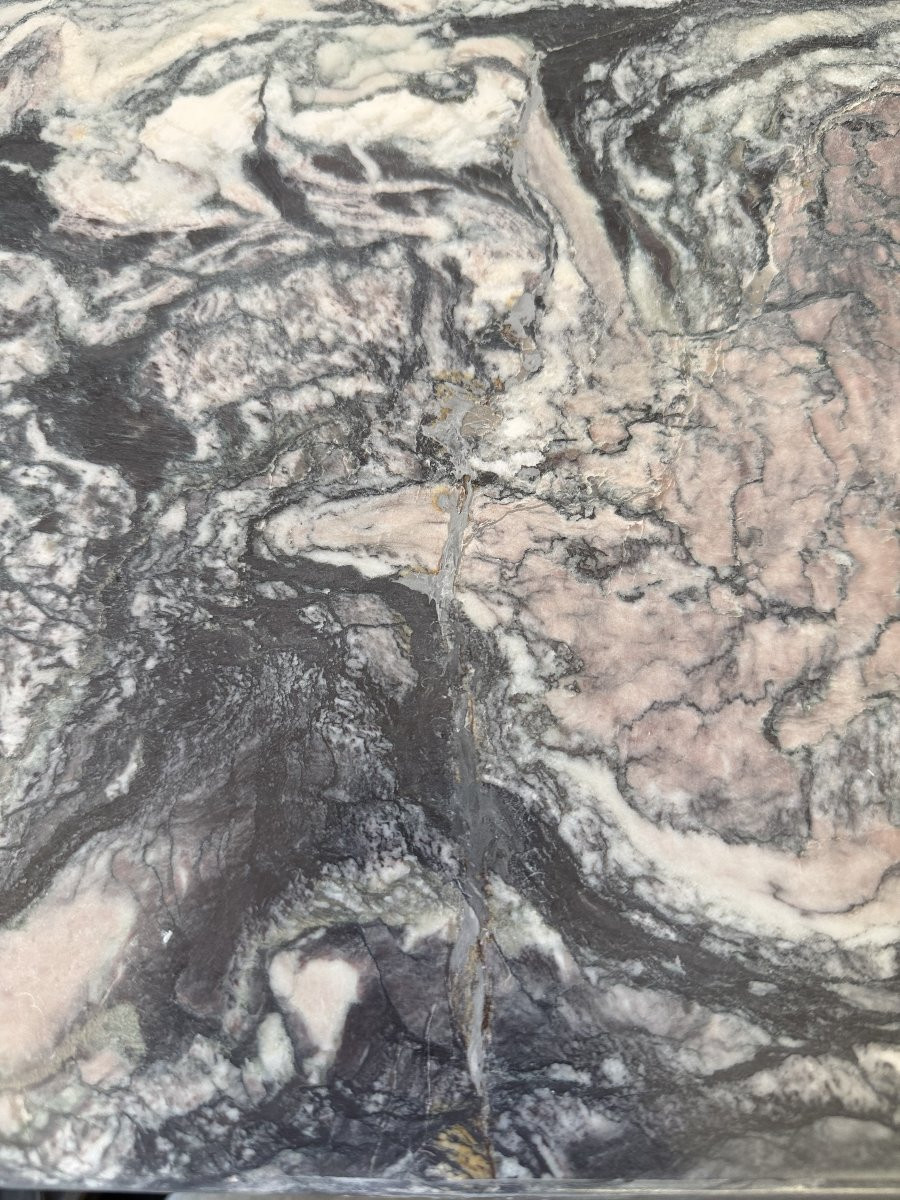 Sculptural Coffee Table In Black And Grey Marble, Postmodern Design (1970s-80s)-photo-3