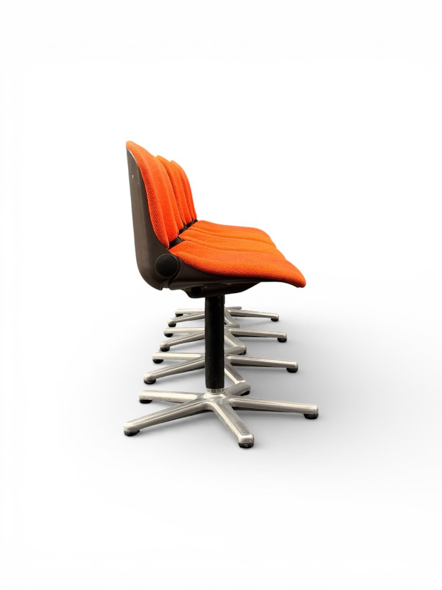 Set Of 4 Vintage Chairs Model 231/5 In Orange Fabric By Wilkhahn, 1970s-photo-4