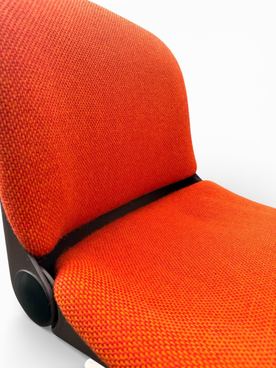 Set Of 4 Vintage Chairs Model 231/5 In Orange Fabric By Wilkhahn, 1970s-photo-6