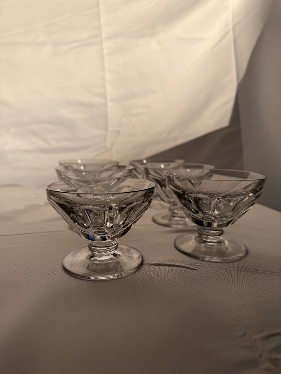 Suite de 6 Coupes à Champagne en Cristal de Baccarat - Modèle Talleyrand-photo-1