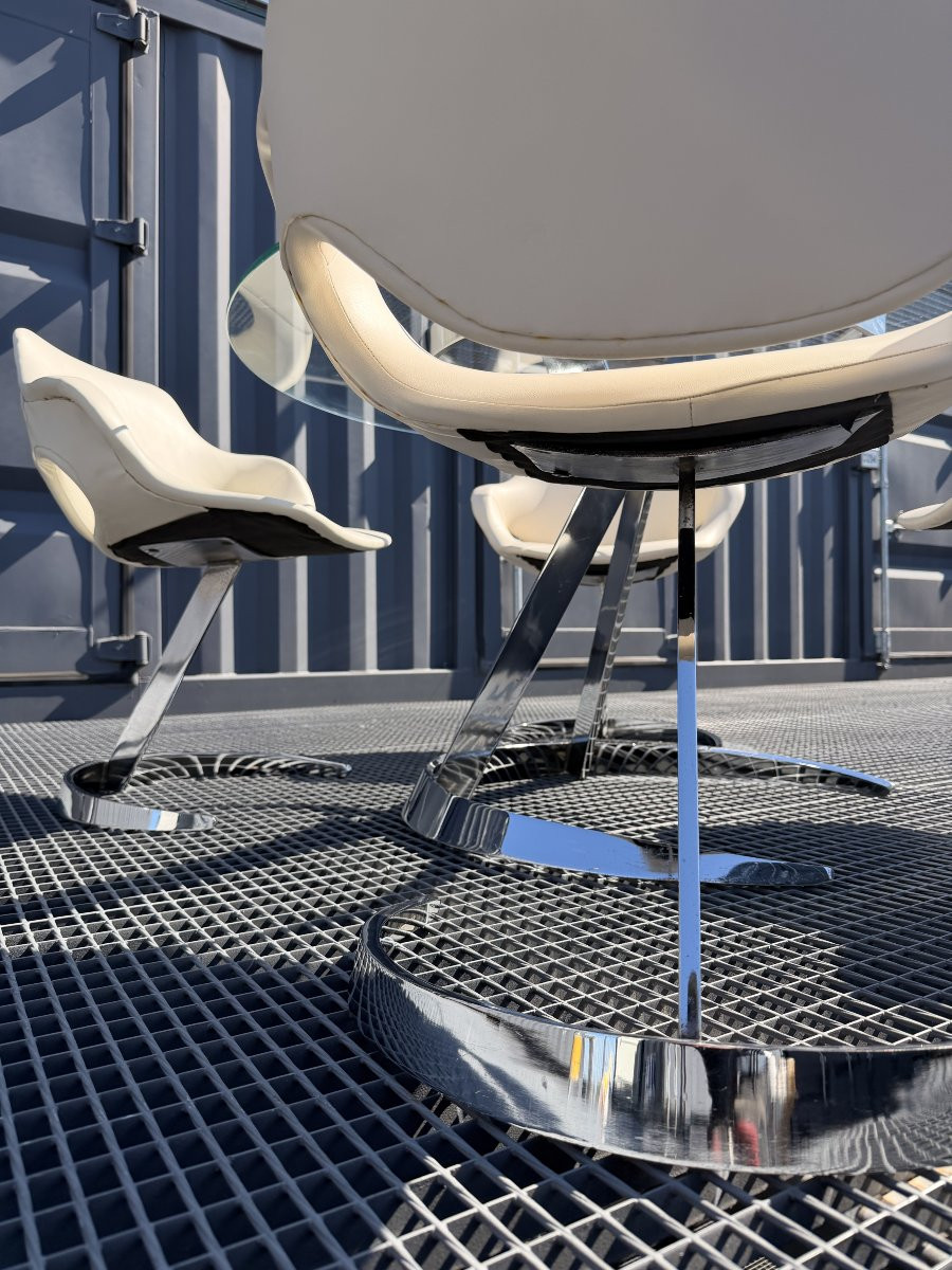 Spectacular Boris Tabacoff Mmm Table And 4 Chairs Set, Space Age Design, Circa 1970-photo-3
