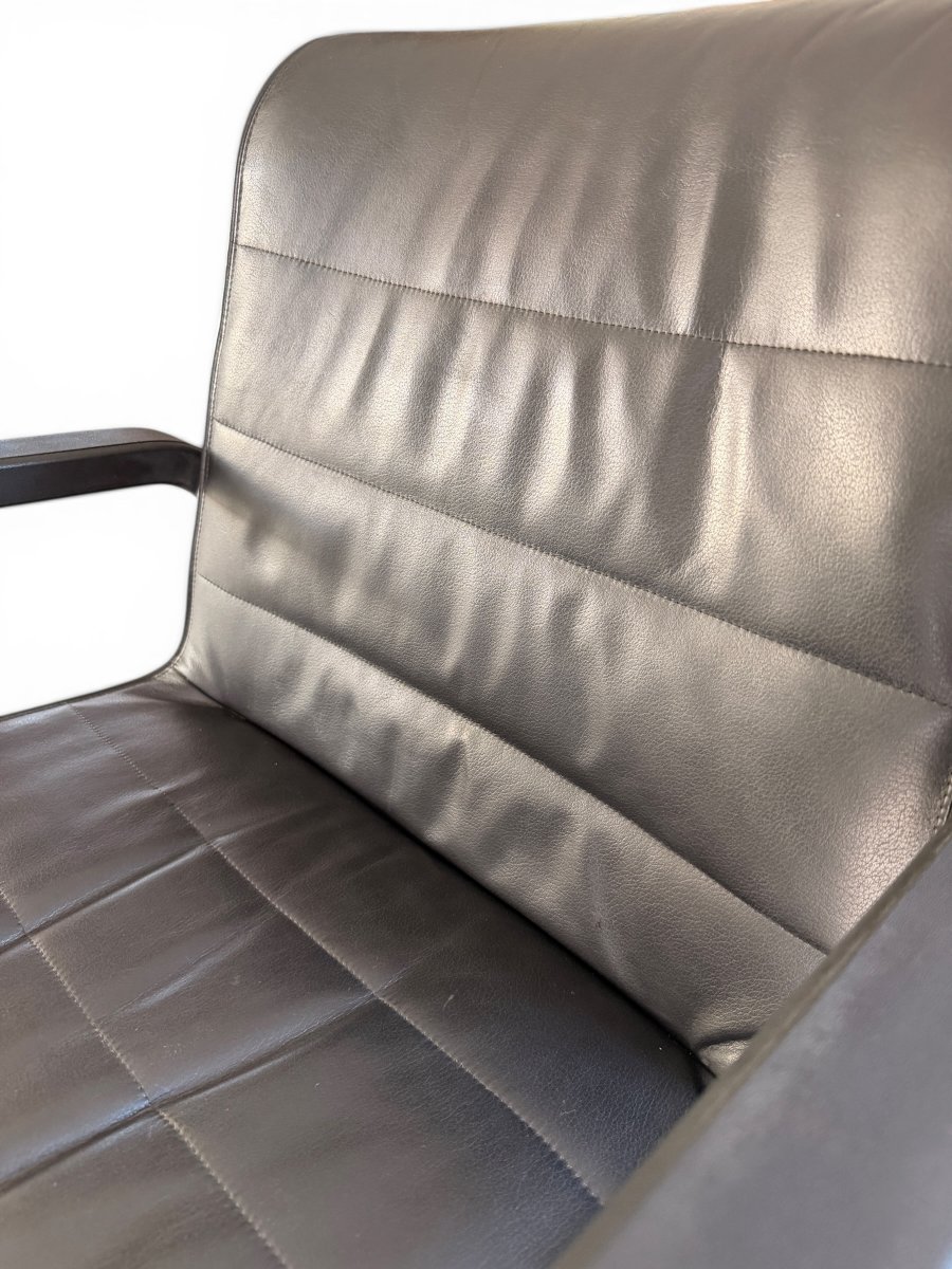 Pair Of Richard Sapper Office Chairs, Knoll International Edition, Leather And Glides, Circa-photo-5