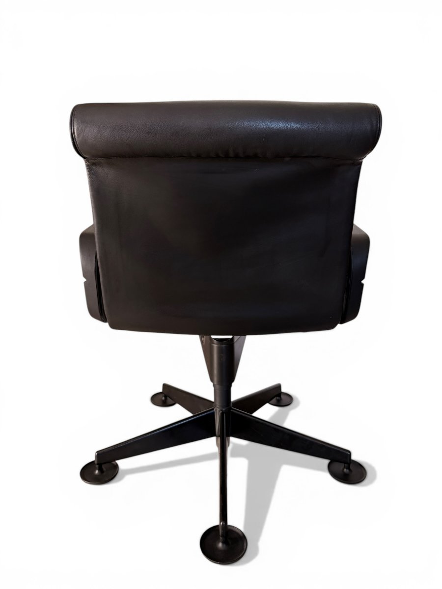 Richard Sapper Office Chair, Knoll International Edition, Leather And Glides, Circa 1979-photo-1
