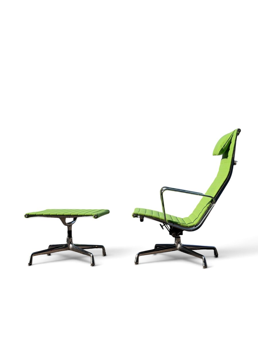 Fauteuil Lounge EA 124 et son Ottoman EA 125, Charles & Ray Eames pour Vitra-photo-2
