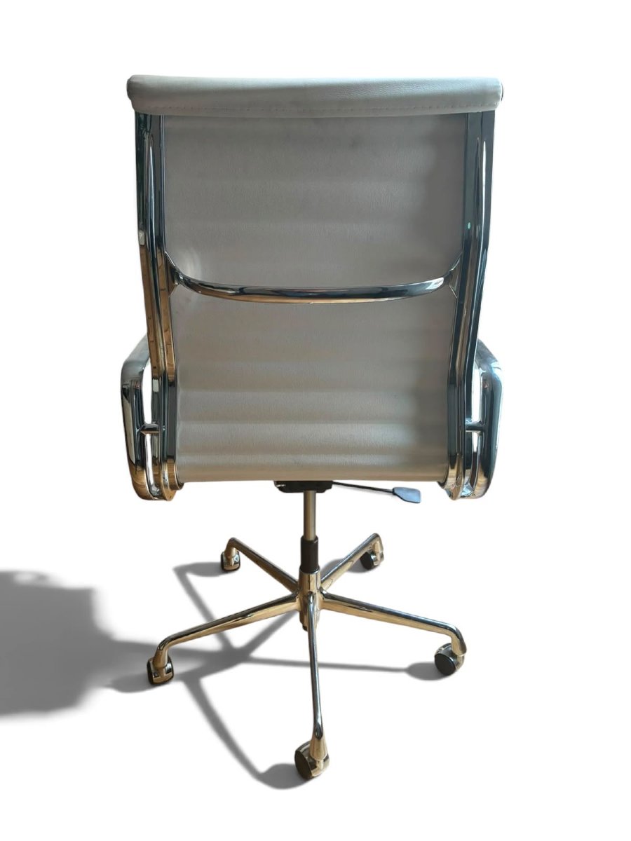 Fauteuil de Bureau EA 117 en Cuir Blanc, Charles Eames pour Vitra-photo-3