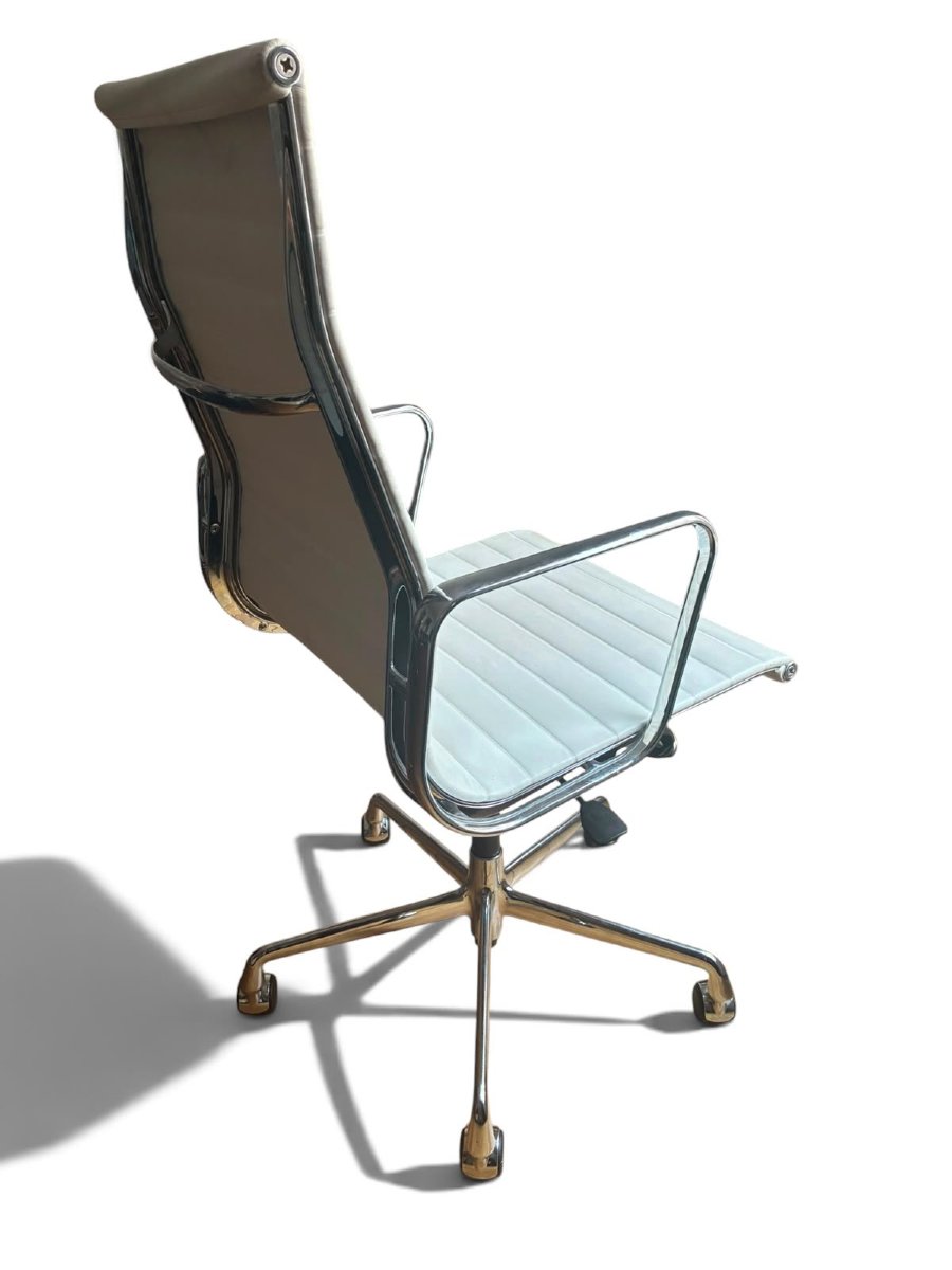 Fauteuil de Bureau EA 117 en Cuir Blanc, Charles Eames pour Vitra-photo-4