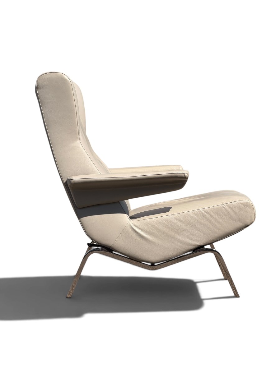 "archi" Armchair By Pierre Paulin In Gray Leather, Ligne Roset Edition-photo-2