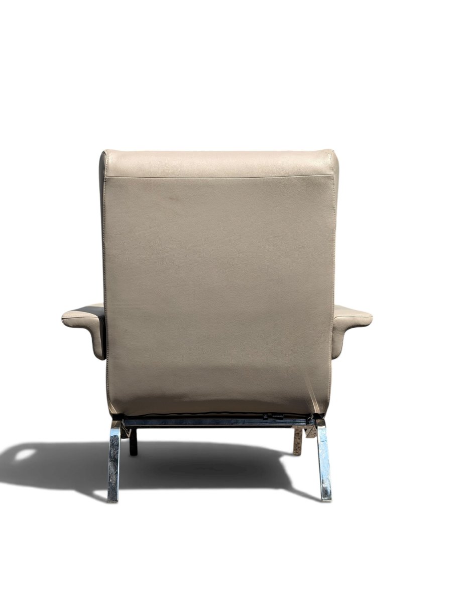 "archi" Armchair By Pierre Paulin In Gray Leather, Ligne Roset Edition-photo-3
