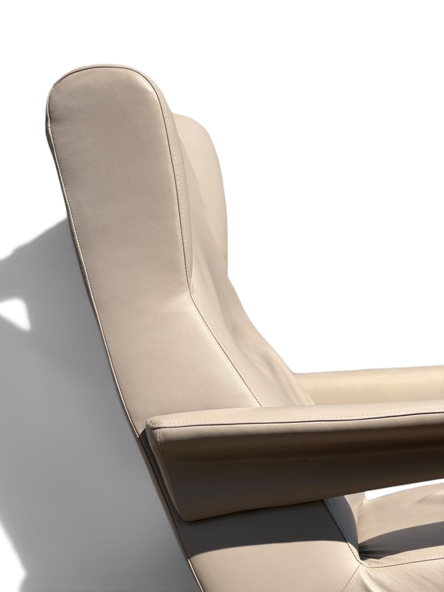 "archi" Armchair By Pierre Paulin In Gray Leather, Ligne Roset Edition-photo-4
