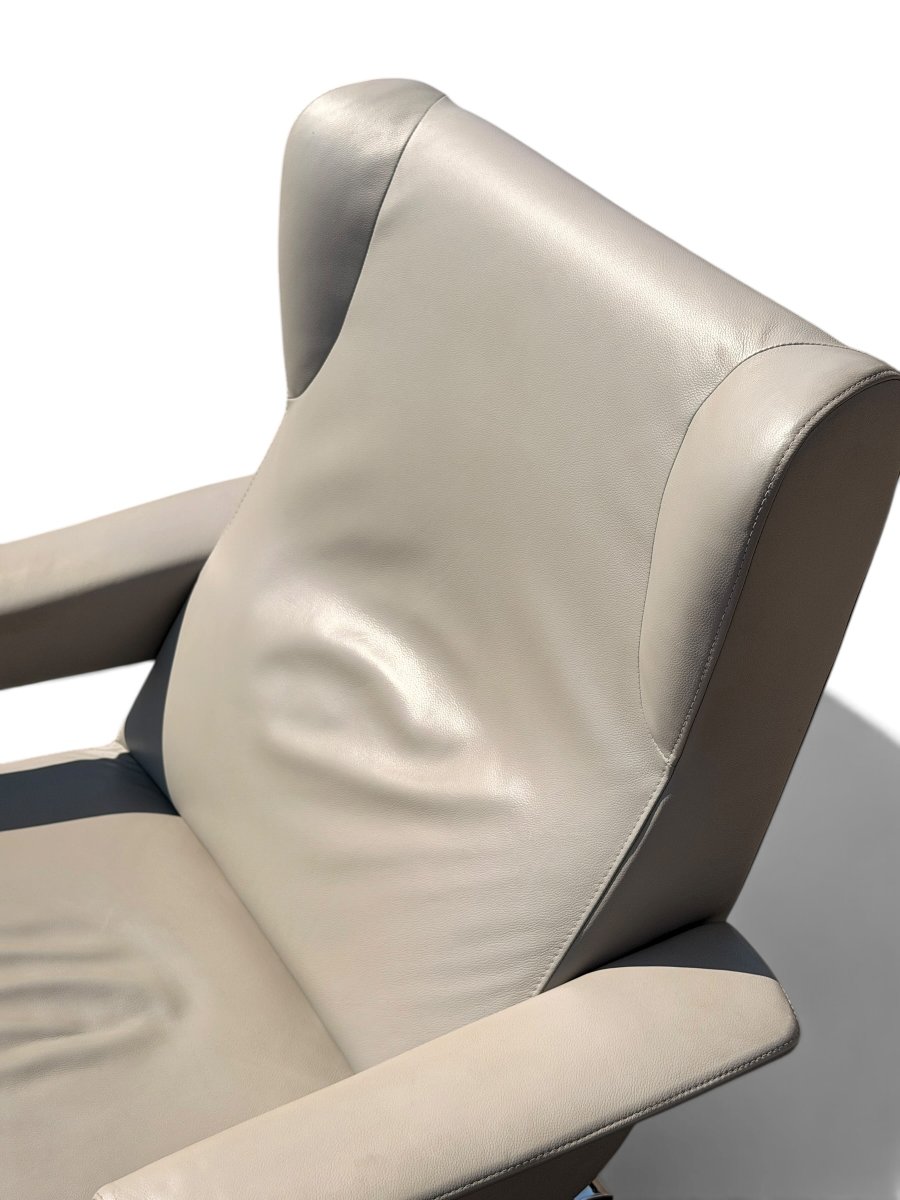 "archi" Armchair By Pierre Paulin In Gray Leather, Ligne Roset Edition-photo-6