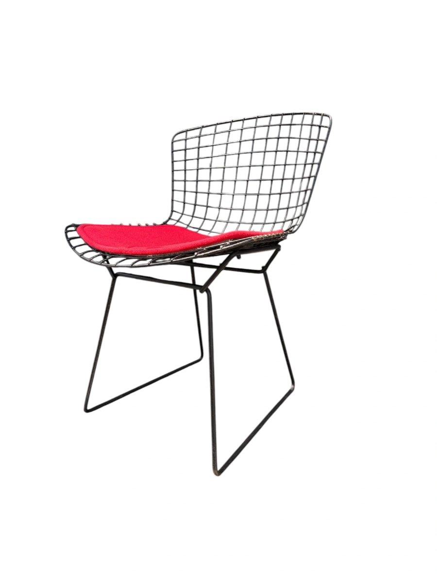 Pair Of "wire" Chairs By Harry Bertoia For Knoll (vintage Edition, Brass Soldered Joints)-photo-2