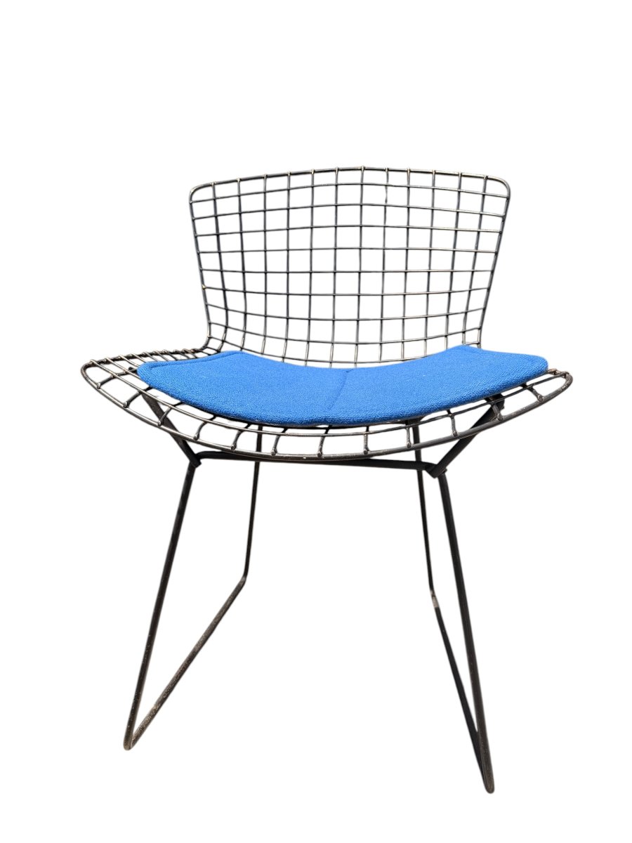 Pair Of "wire" Chairs By Harry Bertoia For Knoll (vintage Edition, Brass Soldered Joints)-photo-3