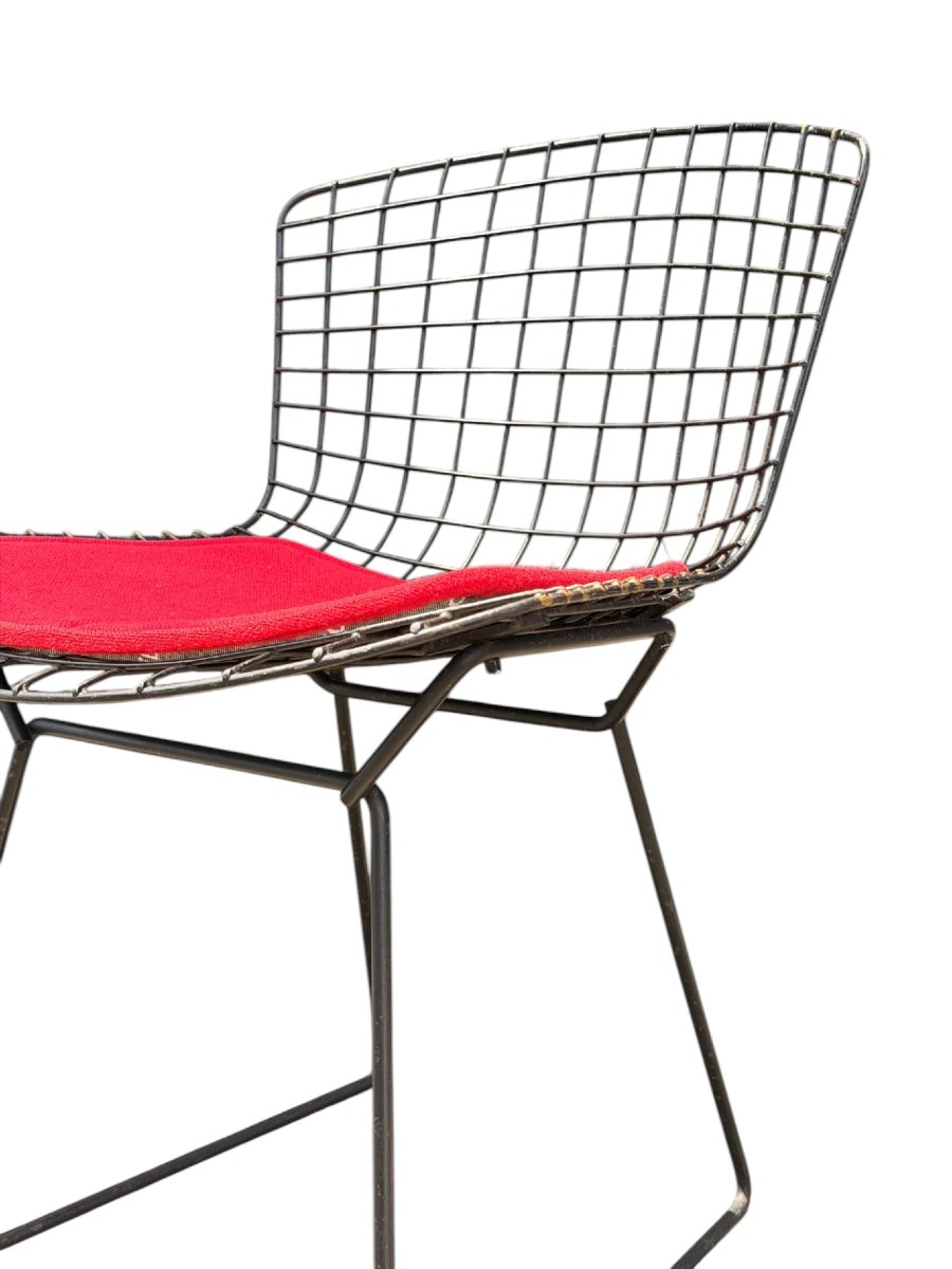 Pair Of "wire" Chairs By Harry Bertoia For Knoll (vintage Edition, Brass Soldered Joints)-photo-4