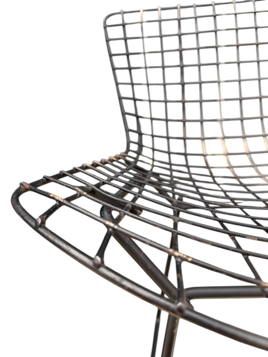 Pair Of "wire" Chairs By Harry Bertoia For Knoll (vintage Edition, Brass Soldered Joints)-photo-3