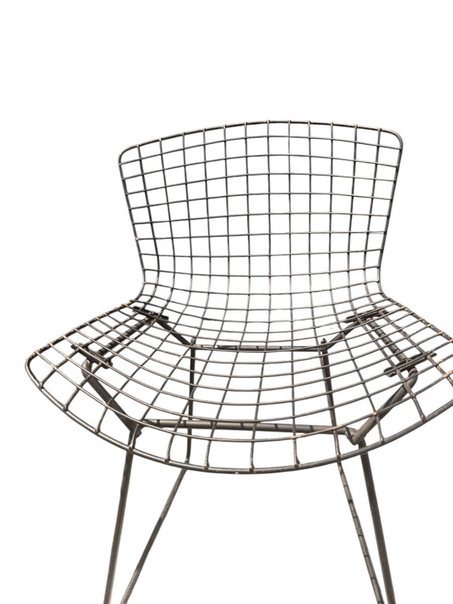 Pair Of "wire" Chairs By Harry Bertoia For Knoll (vintage Edition, Brass Soldered Joints)-photo-4