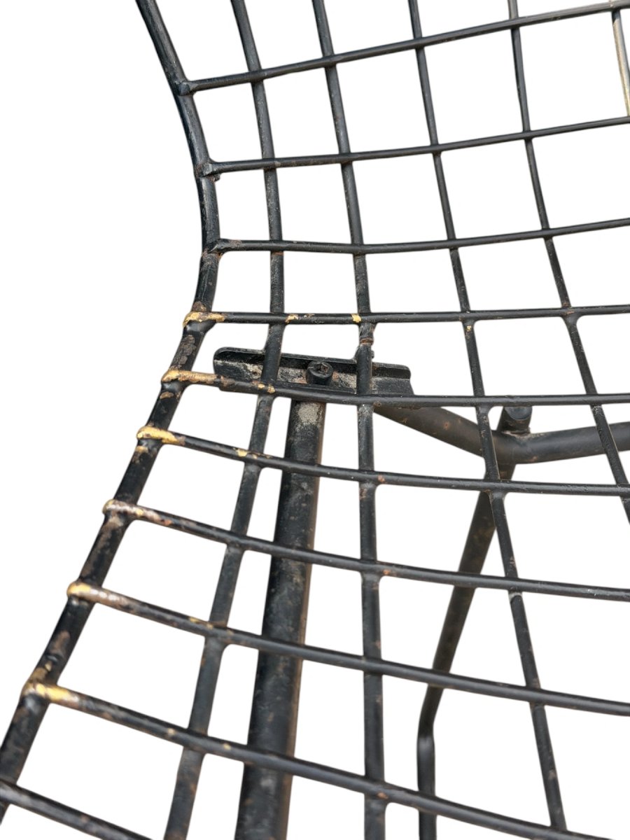 Pair Of "wire" Chairs By Harry Bertoia For Knoll (vintage Edition, Brass Soldered Joints)-photo-5