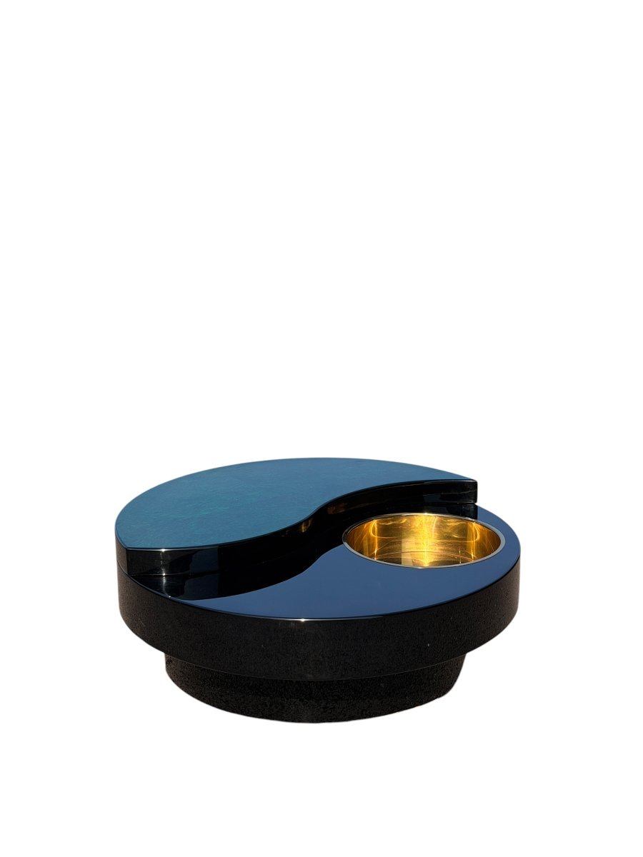 "yin Yang" Swivel Coffee Table By Willy Rizzo, Italy, Ca. 1970-photo-2