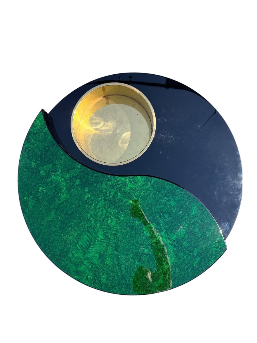 "yin Yang" Swivel Coffee Table By Willy Rizzo, Italy, Ca. 1970-photo-3