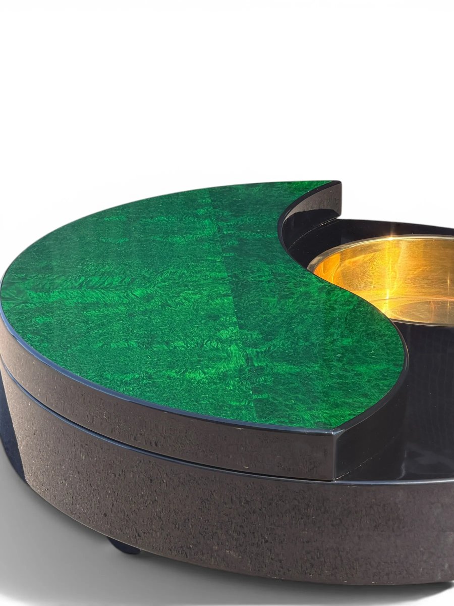 "yin Yang" Swivel Coffee Table By Willy Rizzo, Italy, Ca. 1970-photo-6