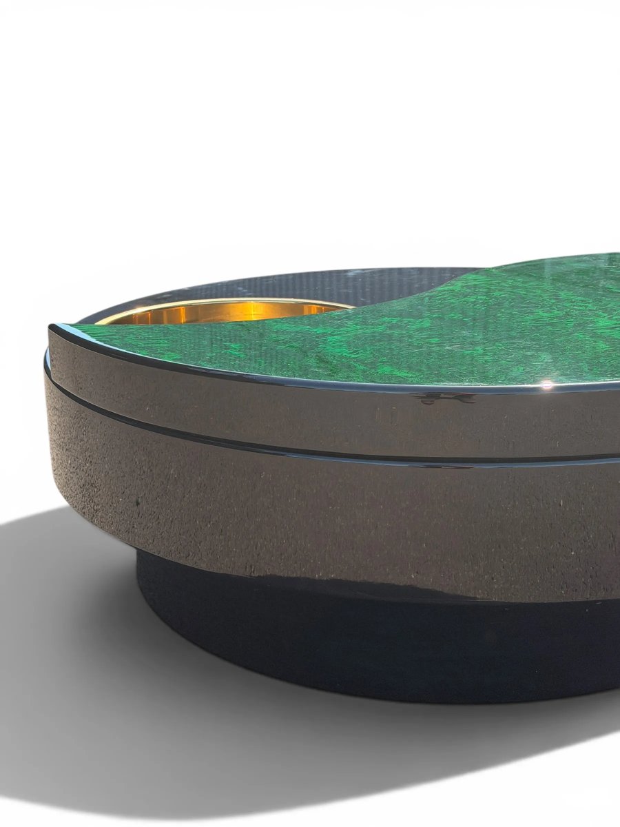 "yin Yang" Swivel Coffee Table By Willy Rizzo, Italy, Ca. 1970-photo-7