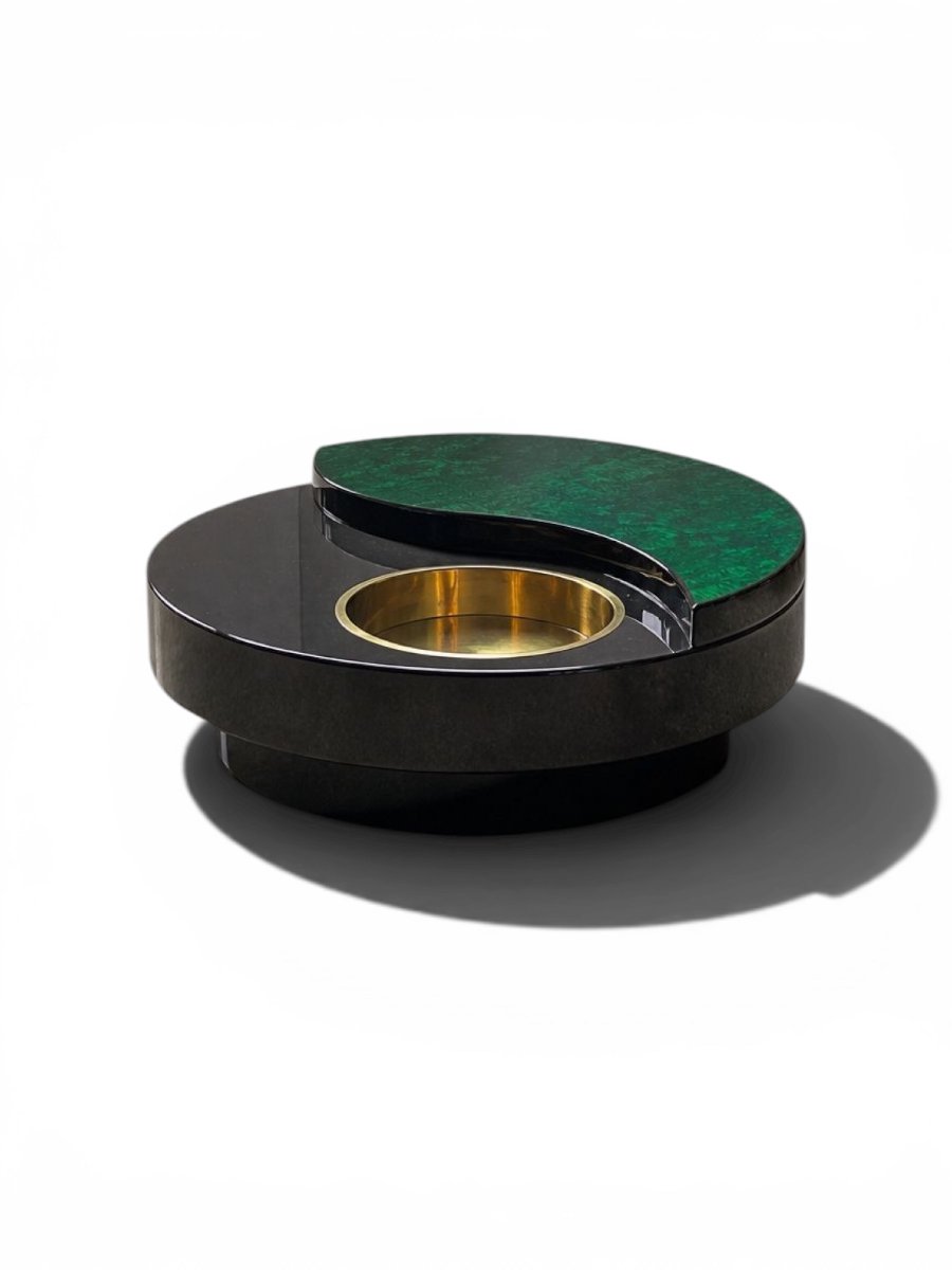 "yin Yang" Swivel Coffee Table By Willy Rizzo, Italy, Ca. 1970