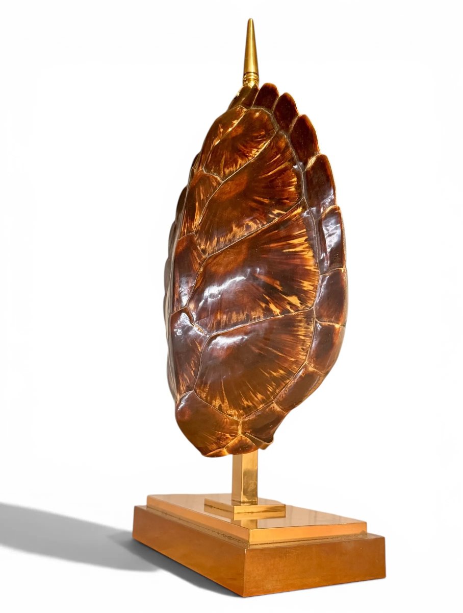 Importante Lampe Sculpturale "Tortue" par la Maison Jansen, Paris c. 1970-photo-1