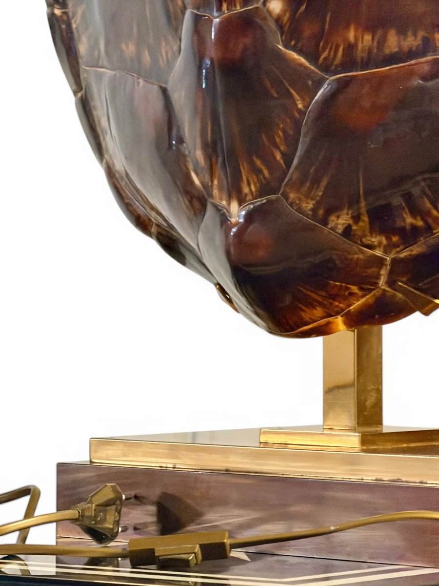 Importante Lampe Sculpturale "Tortue" par la Maison Jansen, Paris c. 1970-photo-2