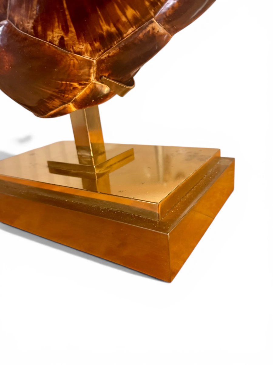 Importante Lampe Sculpturale "Tortue" par la Maison Jansen, Paris c. 1970-photo-5