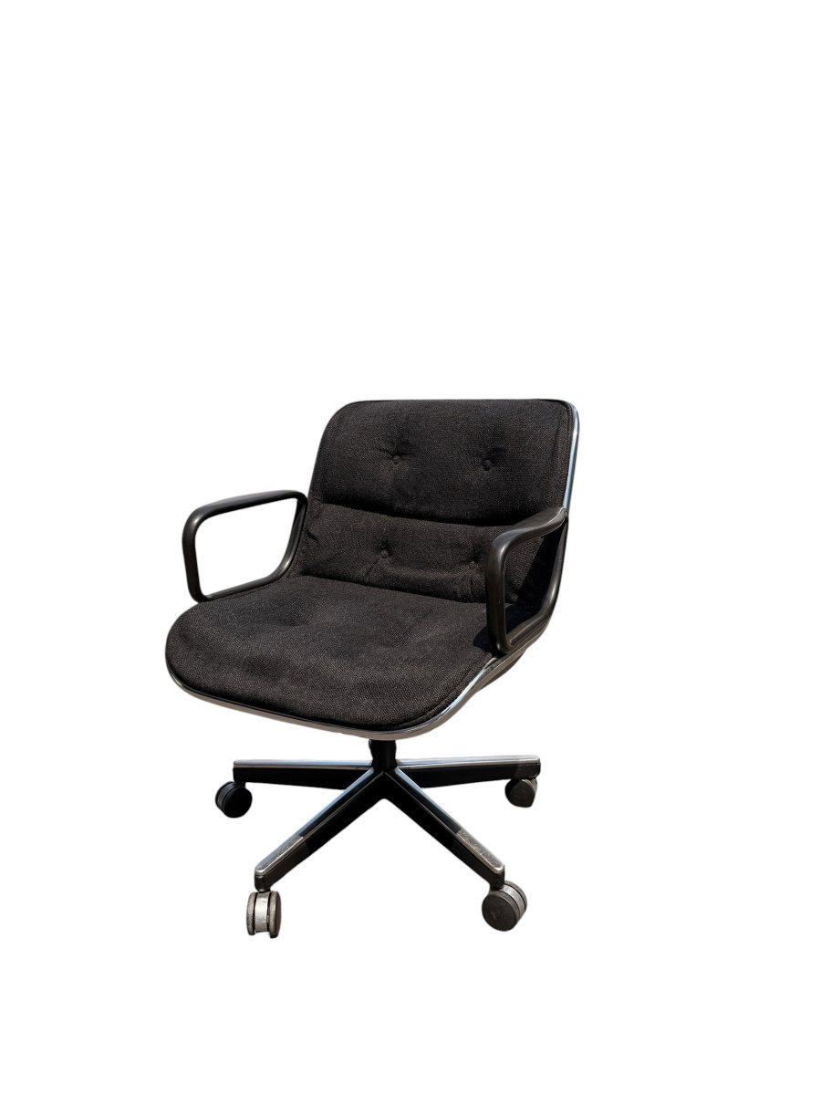 Fauteuil de Bureau "Executive" par Charles Pollock pour Knoll, Édition Historique (Tissu Gris)