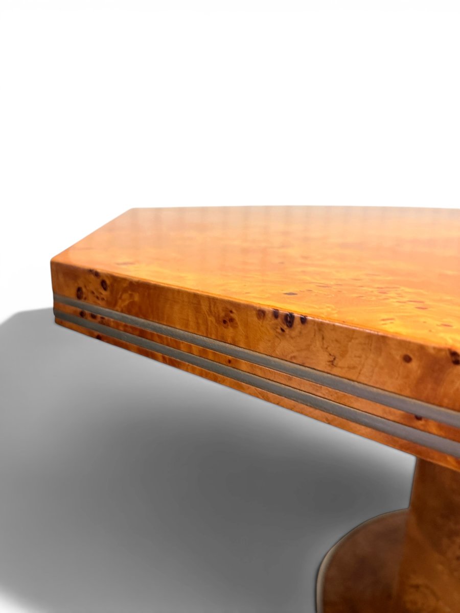 Octagonal Extendable Dining Table By Mario Sabot, Marble And Metal (italy, Ca. 1970)-photo-3