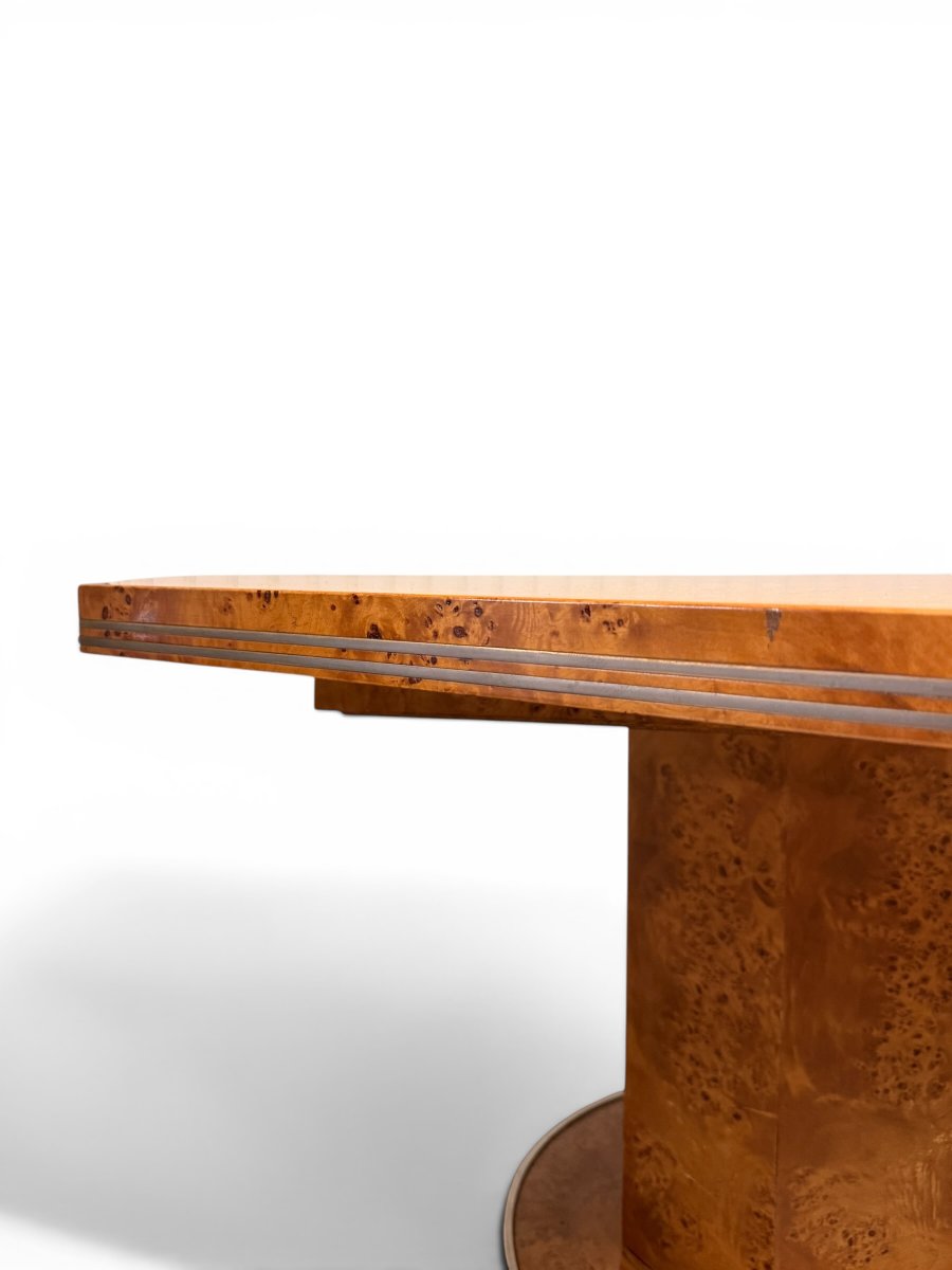 Octagonal Extendable Dining Table By Mario Sabot, Marble And Metal (italy, Ca. 1970)-photo-4